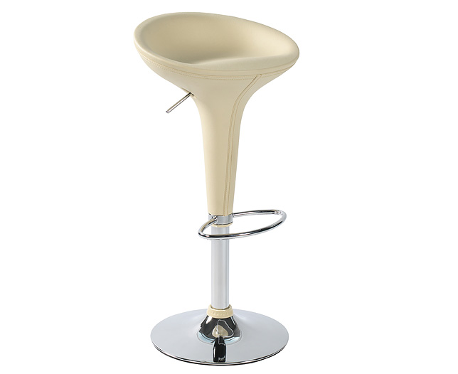 Unbranded Low Back Bonded Leather Bar Stool Cream