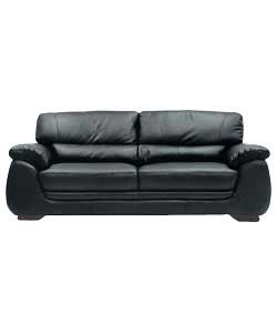 Lucera Extra Large Leather Sofa - Black