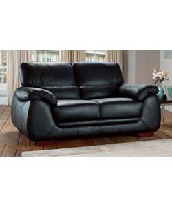 Lucera Regular Leather Sofa - Black