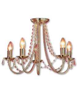 Lucia 5 Light Ceiling Fitting - Brass Finish