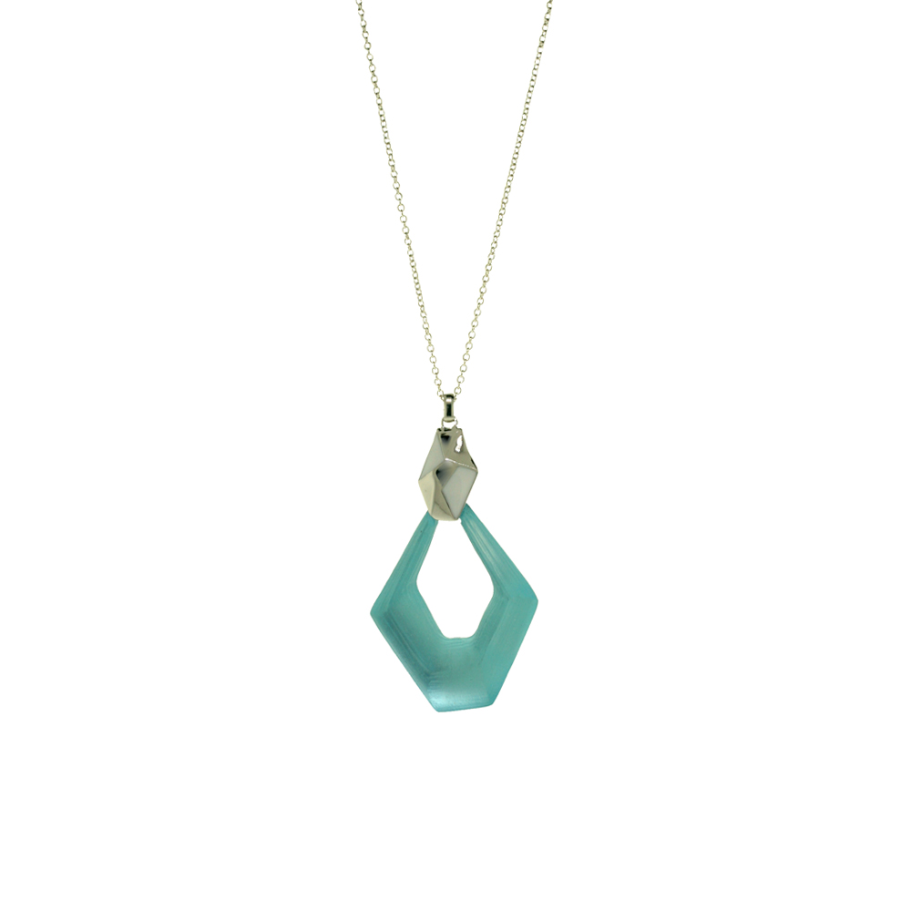 Unbranded Lucite Faceted Drop Pendant - Turquoise