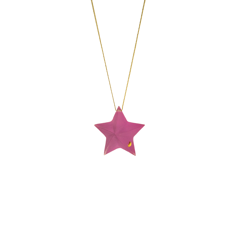 Unbranded Lucite Star Necklace - Fuchsia