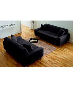 Unbranded Luka Pair of Regular Sofas Brown