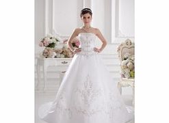 Unbranded Luxurious Noble Strapless Satin Chapel Train