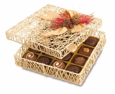 This beautifully presented chocolate gift basket contains a selection of the highest quality hand