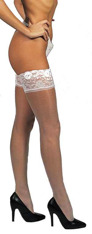 Luxury Deep Lace Top Hold Up Nylon Stockings