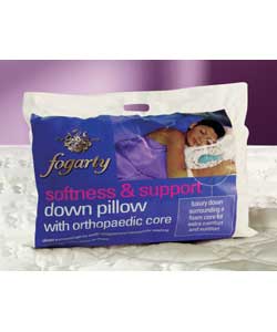 Luxury duck down pillow with orthopaedic foam core