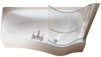 Luxury Shower Bath Right Hand with Curved Screen & Front Panel