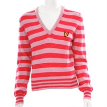 Unbranded Lyle Scott Golf Pink Lambswool Knitted V-neck