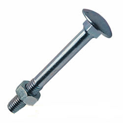 M10 x 130 Carriage Bolts and Nuts. Zinc