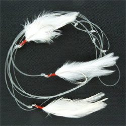 Unbranded Mackerel Feathers - 6 Hook - White