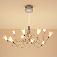 Mad 10 Light Halogen Pendant Silver Painted