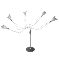 Mad 5 Light Halogen Table Lamp Silver Finish