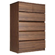 Unbranded Maddox 6 Drawer Chest, Walnut