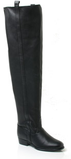 Gorgeous round toe over the knee leather boot with pull tab detail on top. Inspired by this season