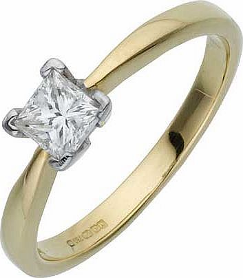 unbranded Made for You 18ct Gold 50pt Solitaire Ring -