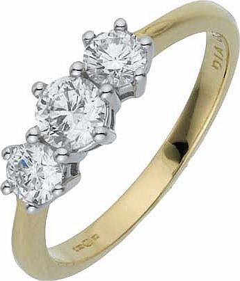unbranded Made for You 18ct Gold 75pt Diamond Ring - Size K