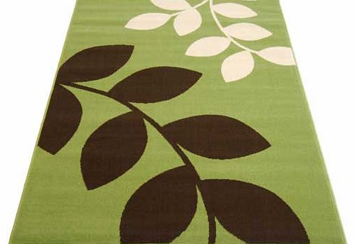 Unbranded Maestro Leaf Print Rug 80x150cm - Green