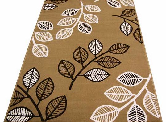 Great value spring leaf design rug will add a splash of design to any area of the home. Woven with a polypropylene pile. 100% polypropylene. Surface shampoo only. Size L230. W160cm. Weight 5.15kg. (Barcode EAN=5053095068030)