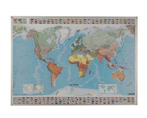 Unbranded Magnetic drywipe world wall map