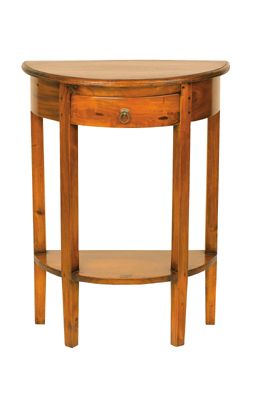 HAND CRAFTED DETAIL SOLID MAHOGANY HALF ROUND CONSOLE TABLE