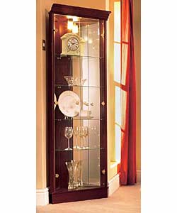 Mahogany Corner Glass Display Cabinet