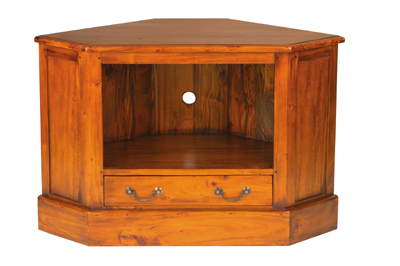 HAND CRAFTED DETAIL SOLID MAHOGANY CORNER TV UNIT