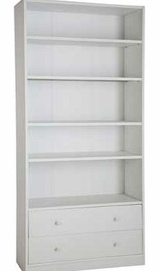 Unbranded Maine Extra Deep Bookcase with Drawers - White