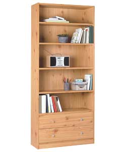 Unbranded Maine Extra Deep Pine Effect Bookcase with Drawers
