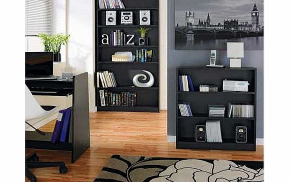 Unbranded Maine Tall Wide Bookcase - Black Ash