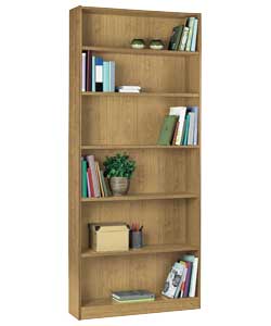 Unbranded Maine Tall Wide Oak Finish Bookcase