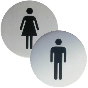 Male and Female Urban Steel bathroom Signs