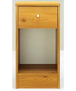 Unbranded Malibu 1 Drawer Bedside Cabinet - Pine Finish