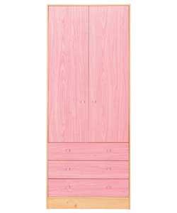 Malibu 2-Door 3-Drawer Wardrobe - Rose