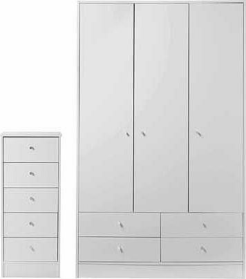 Unbranded Malibu 2 Pc 3 Dr 4 Drw Wardrobe Package - White