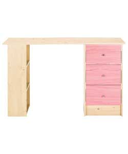 Size (H)72.1, (W)120, (D)49cm. Maple finish with pink fascias and silver finish handles.3 shelves.Bo