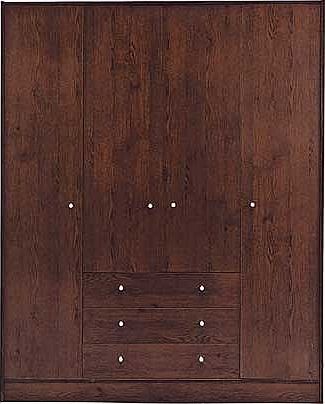 Unbranded Malibu 4 Door 3 Drawer Wardrobe - Wenge Effect