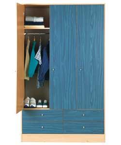 Malibu Blue 3 Door 4 Drawer Wardrobe