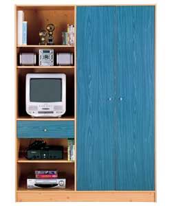 Malibu Blue Wardrobe with Multimedia Storage