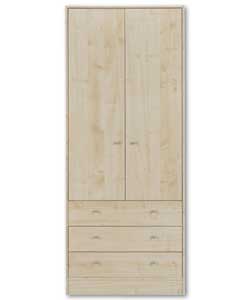 Malibu Maple 2 Door 3 Drawer Wardrobe