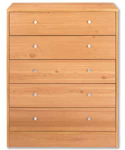 Malibu Pine 5 Drawer Chest