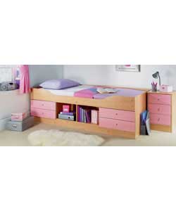 Malibu Pink Cabin Bed with Protector Mattress