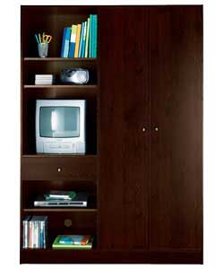Unbranded Malibu Wardrobe with Multimedia Storage - Wenge