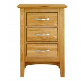 Unbranded Malvern Oak Pair 3 Drawer Side Tables - Lacquered Oak