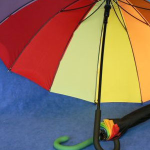 At last a large beautiful multi coloured umbrella you can borrow off your old man!! It looks quite b