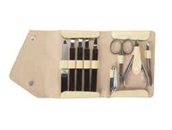 The Famego Manicure Set is the perfect gift for a lady. Comes in a beige leather case.