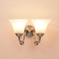 Manor Double Wall Light Antique Brass Effect