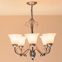 Manor Five Light Pendant Antique Brass Effect