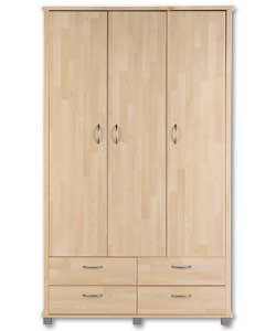 Maple effect with maple end trims and 22mm top panel.Arched handles.1 hanging rail.3 adjustable