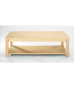 Maple effect table with lower shelf. Size (L)118,